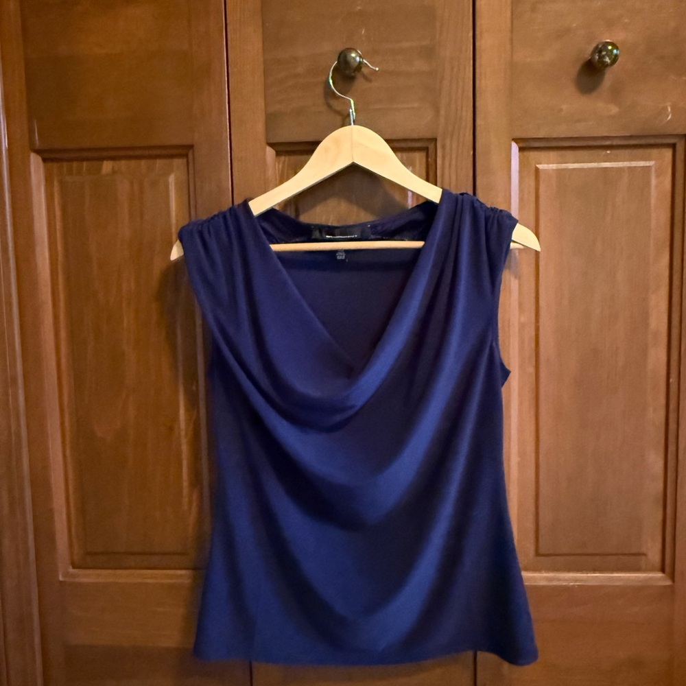 White House Black Market Draped Blue Blouse